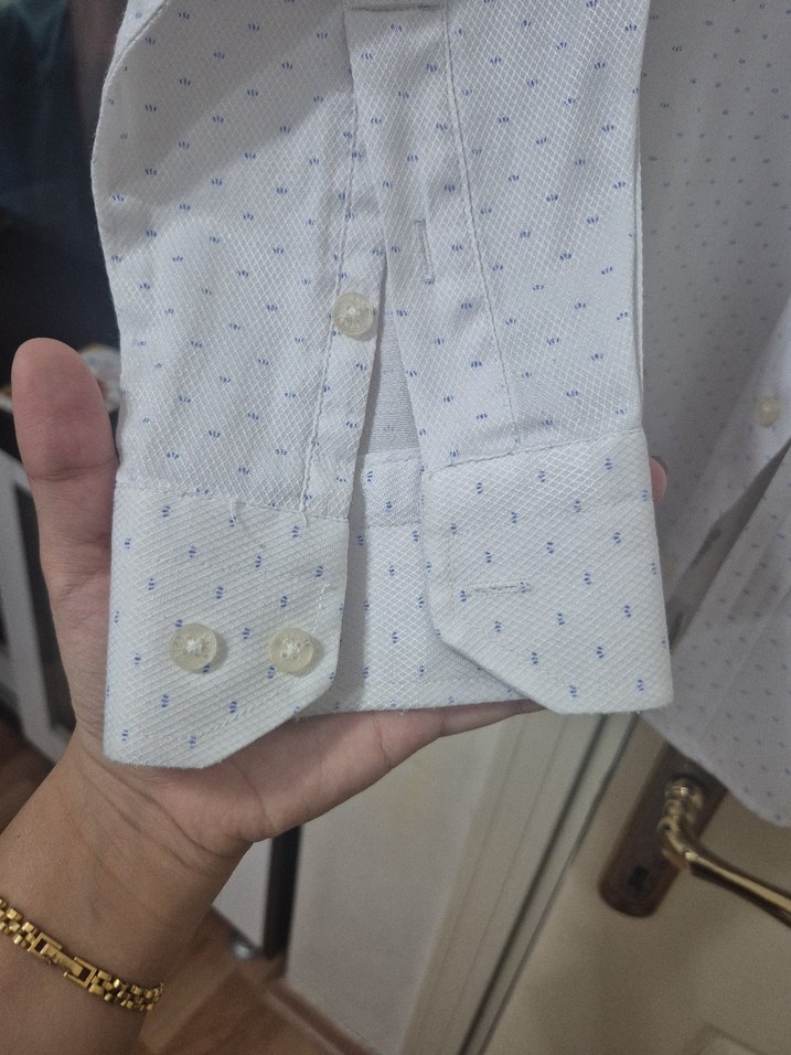 Erkek Beyaz Uzun Kollu Baskılı Gömlek - Görsel 2