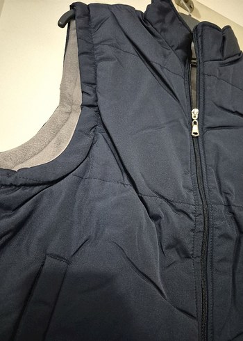 Erkek Lacivert Yüksek Yakalı Fermuarlı Yelek - Görsel 2