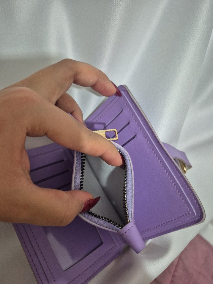 Pastel Mor Kadın Tokalı Cüzdan - Görsel 5