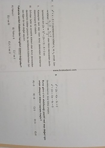 Sınav Hazırlık Matematik Testi Sayfası - Görsel 2