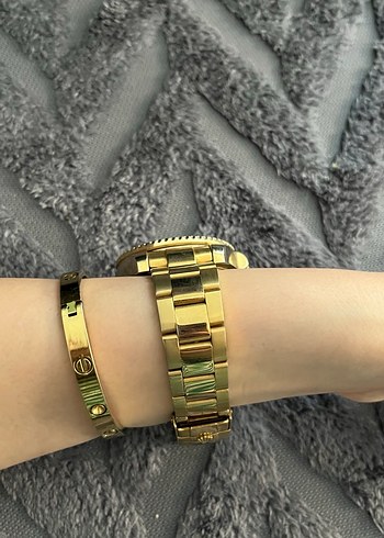 Altın Renkli Klasik Erkek Kol Saati - Görsel 4