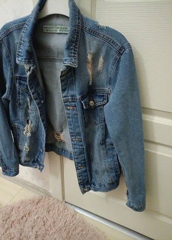 Kadın Mavi Düğmeli Denim Ceket - Görsel 3