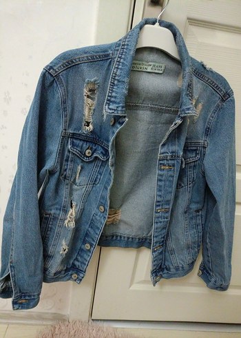 Kadın Mavi Düğmeli Denim Ceket - Görsel 2