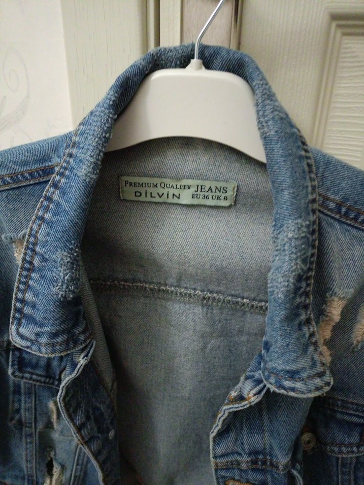 Kadın Mavi Düğmeli Denim Ceket - Görsel 4