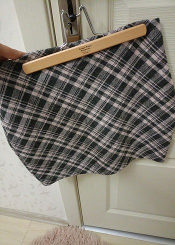 Gri Ekoseli Pileli Midi Kadın Etek - Görsel 4