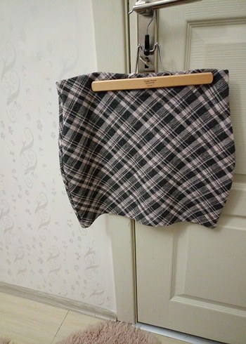 Gri Ekoseli Pileli Midi Kadın Etek - Görsel 3