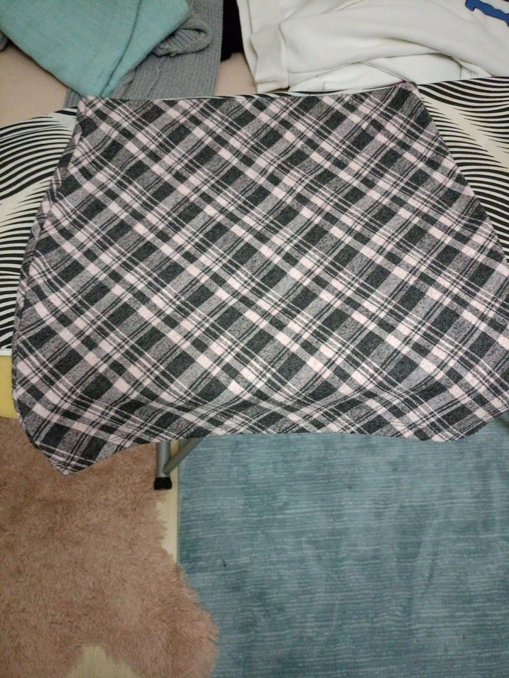 Gri Ekoseli Pileli Midi Kadın Etek - Görsel 2