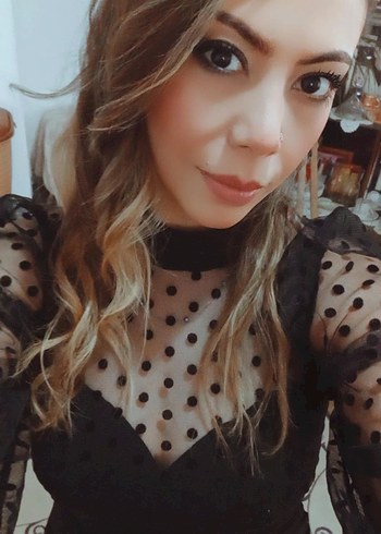 Uzun Siyah Puantiyeli V Yaka Elbise - Görsel 5