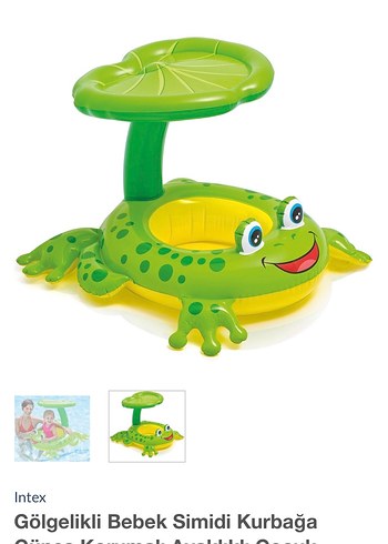 Intex Gölgelikli Bebek Simidi Kurbağa
