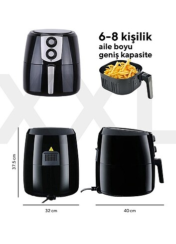 Kumtel Kumtel airfry xxl buyuk boy 8.5lt