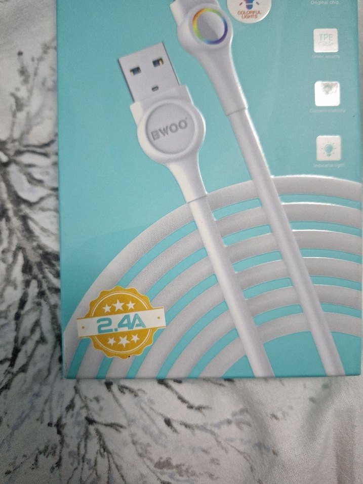 Bwoo Beyaz Telefon Şarj Kablosu 2adet - Görsel 3