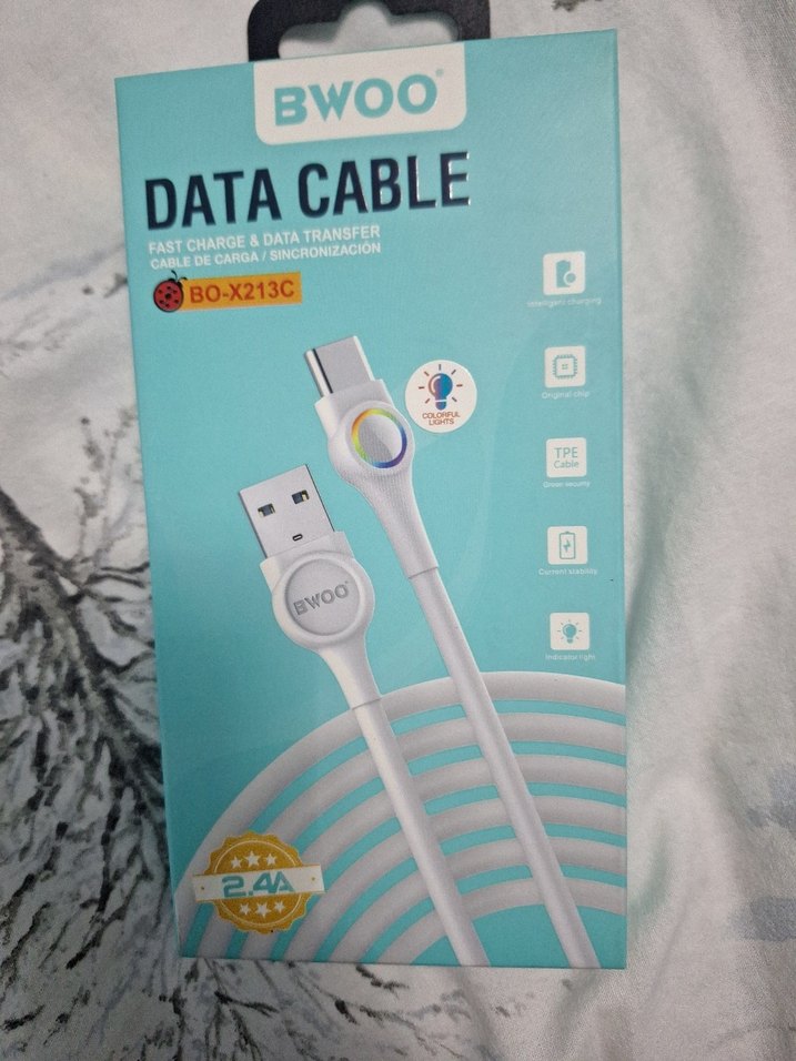 Bwoo Beyaz Telefon Şarj Kablosu 2adet - Görsel 2