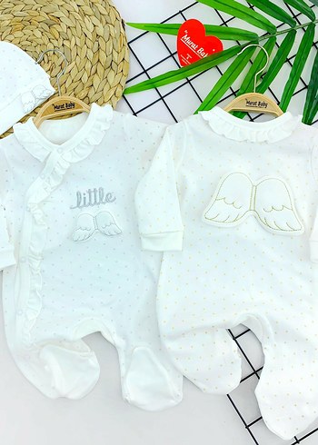 Nakışlı Pamuklu Bebek Tulumları - Görsel 2