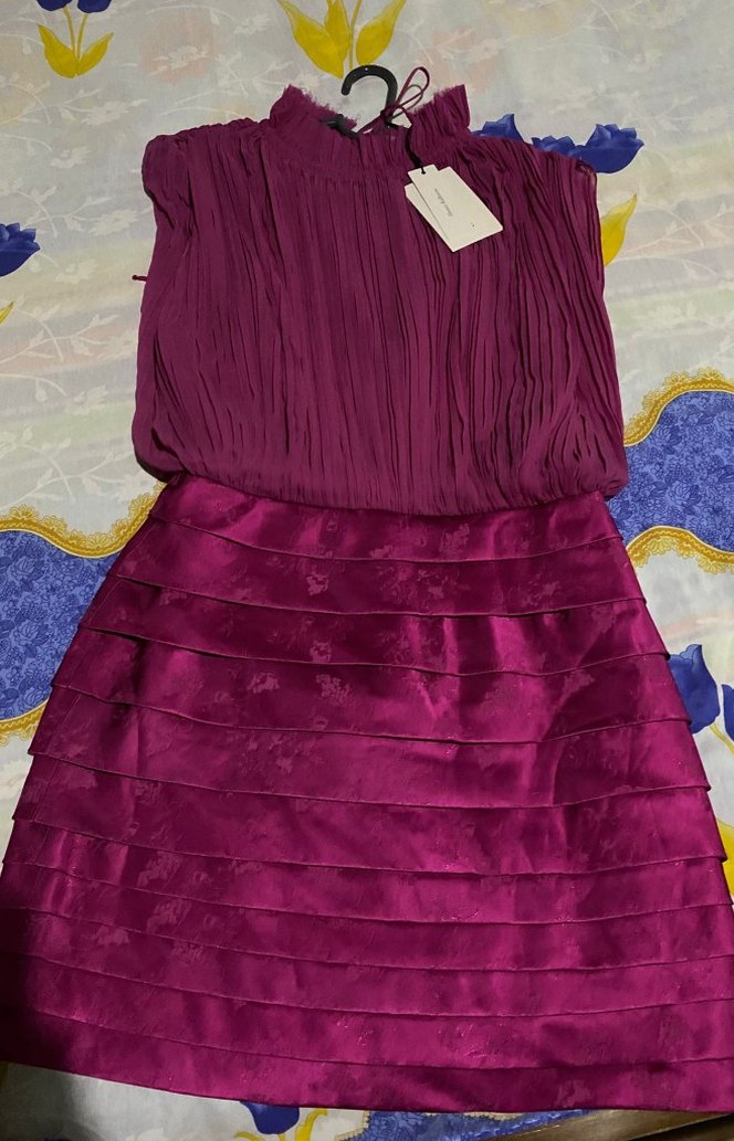 Pembe Pilili Mini Elbise - Görsel 5