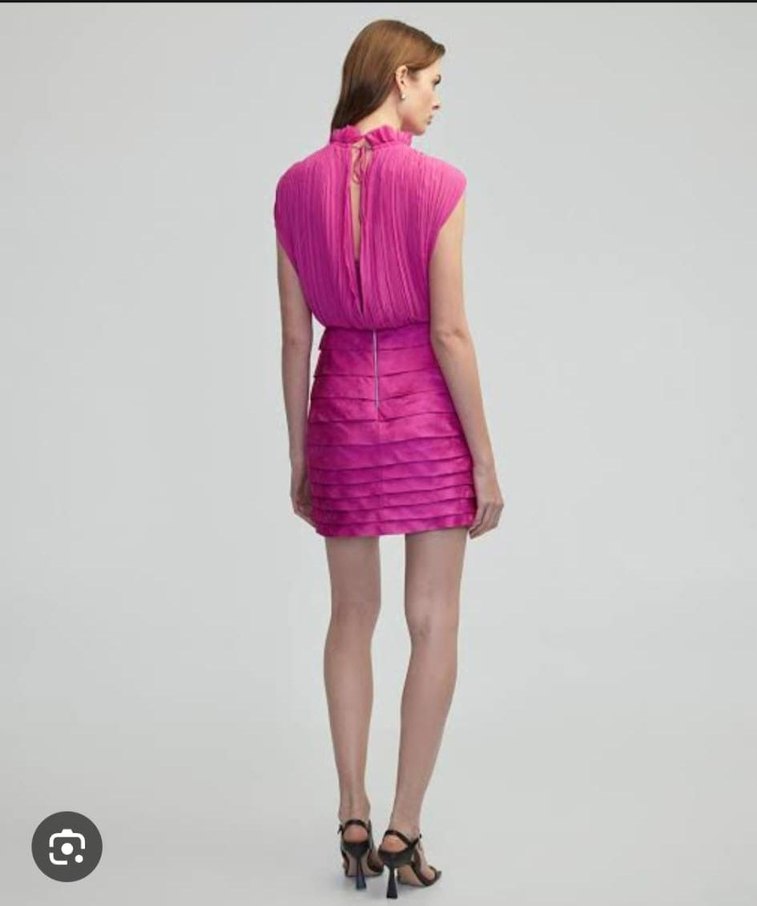 Pembe Pilili Mini Elbise - Görsel 3