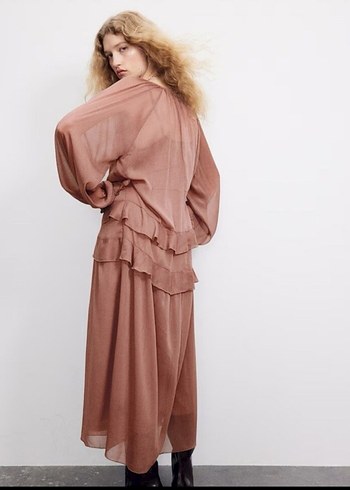 şifon elbise - Görsel 5