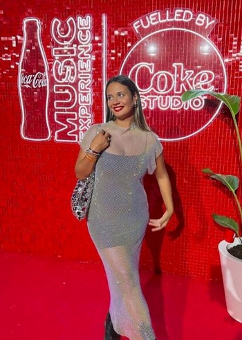 ful taşlı  Uzun  Elbise - Görsel 4