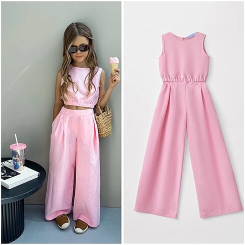 Pembe crop takım