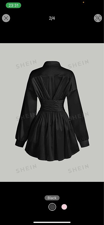 Sheinside Viral Siyah Kravatlı Elbise