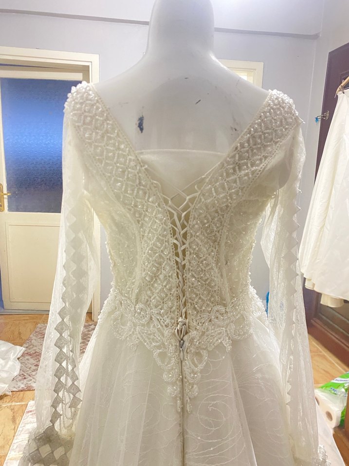 Vintage dantel boncuk işlemeli - Görsel 5