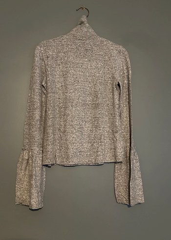 Gri Boğazlı Örgü Kadın Kazak - Görsel 3