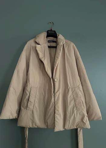 Bej Kemerli Midi dilvin mont - Görsel 2