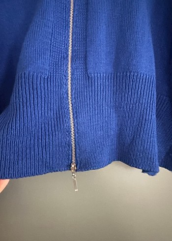 Kadın Mavi Boğazlı Triko Kazak - Görsel 3