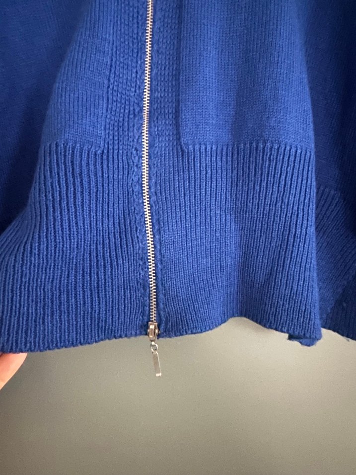 Kadın Mavi Boğazlı Triko Kazak - Görsel 3