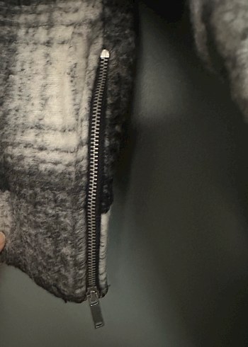 Mango Gri Kareli Örgü Yün Kazak - Görsel 3