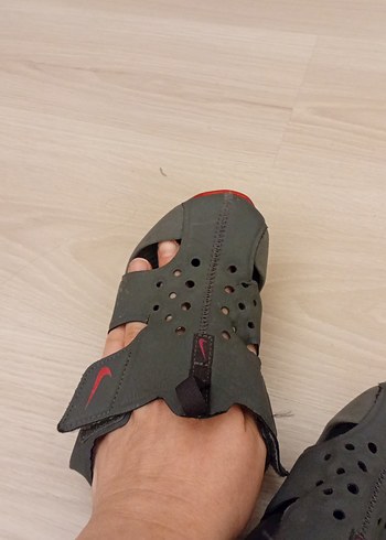 Gri Erkek Çocuk Cırt Cırtlı Kauçuk sandalet - Görsel 6