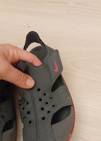 Gri Erkek Çocuk Cırt Cırtlı Kauçuk sandalet - Görsel 3