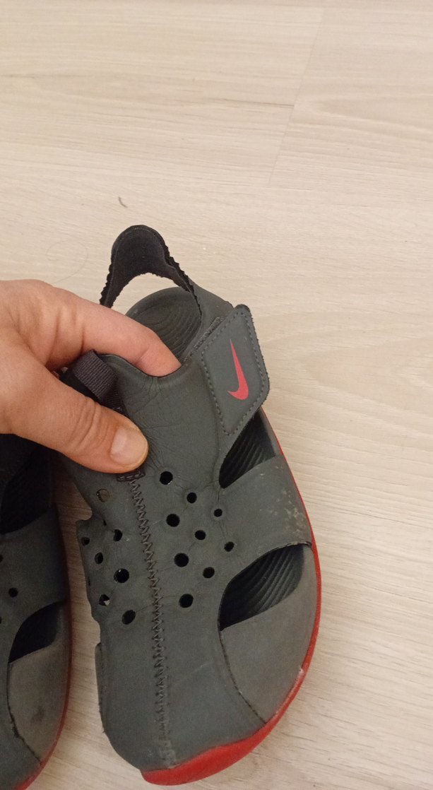 Gri Erkek Çocuk Cırt Cırtlı Kauçuk sandalet - Görsel 3