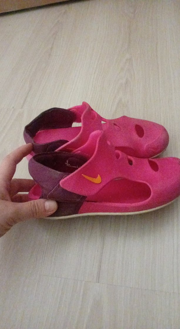 orjinal nike Kızlar için renkli pembe cırt cırtlı sandalet - Görsel 2