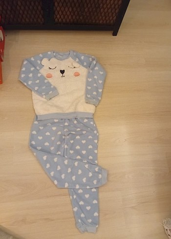 Lc waikiki Kız Çocuk Mavi Desenli Uzun Kollu Pijama - Görsel 2