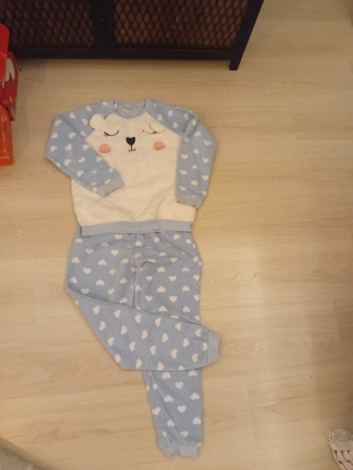 Lc waikiki Kız Çocuk Mavi Desenli Uzun Kollu Pijama - Görsel 2