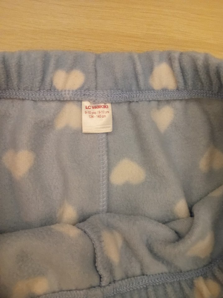 Lc waikiki Kız Çocuk Mavi Desenli Uzun Kollu Pijama - Görsel 3