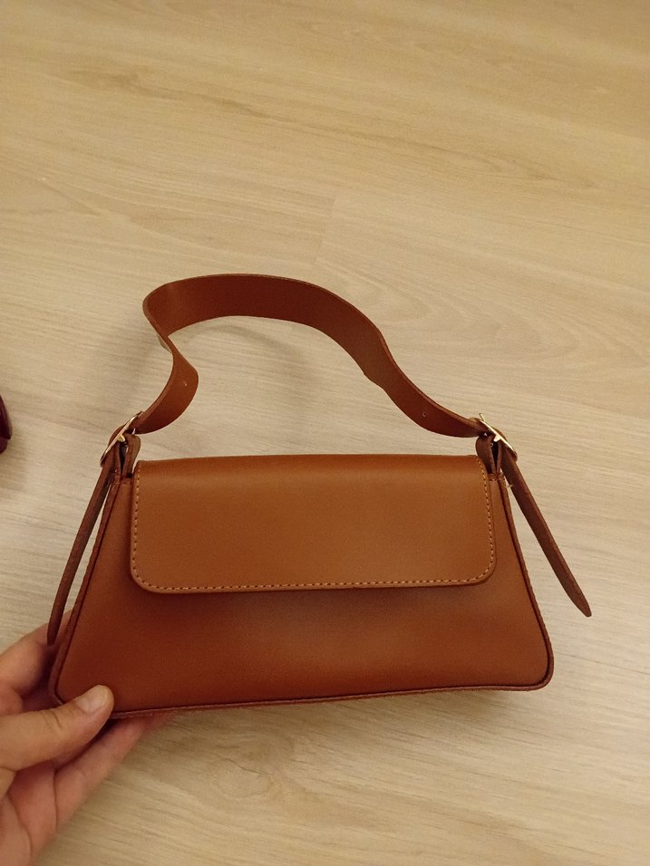 Kahverengi ve bordo Deri Kadın Çanta - Görsel 4