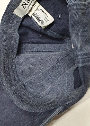 Zara Lacivert Denim Sapka