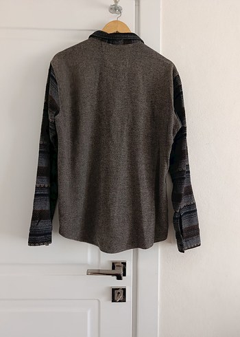 Düğmeli Gri Desenli Erkek Uzun Kollu Gömlek - Görsel 2