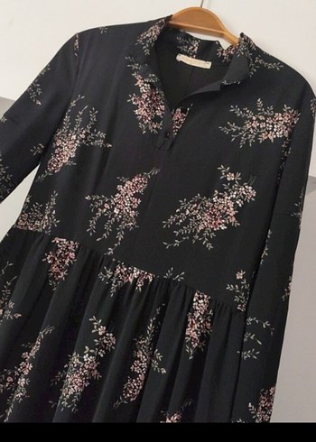 Uzun Kollu Siyah Bohem Elbise - Görsel 2