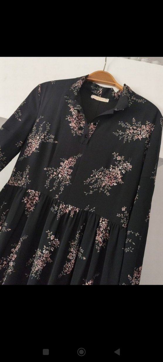 Uzun Kollu Siyah Bohem Elbise - Görsel 2