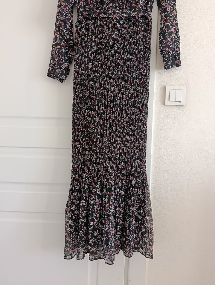 Uzun Kollu Fırfırlı Bohem Elbise - Görsel 2