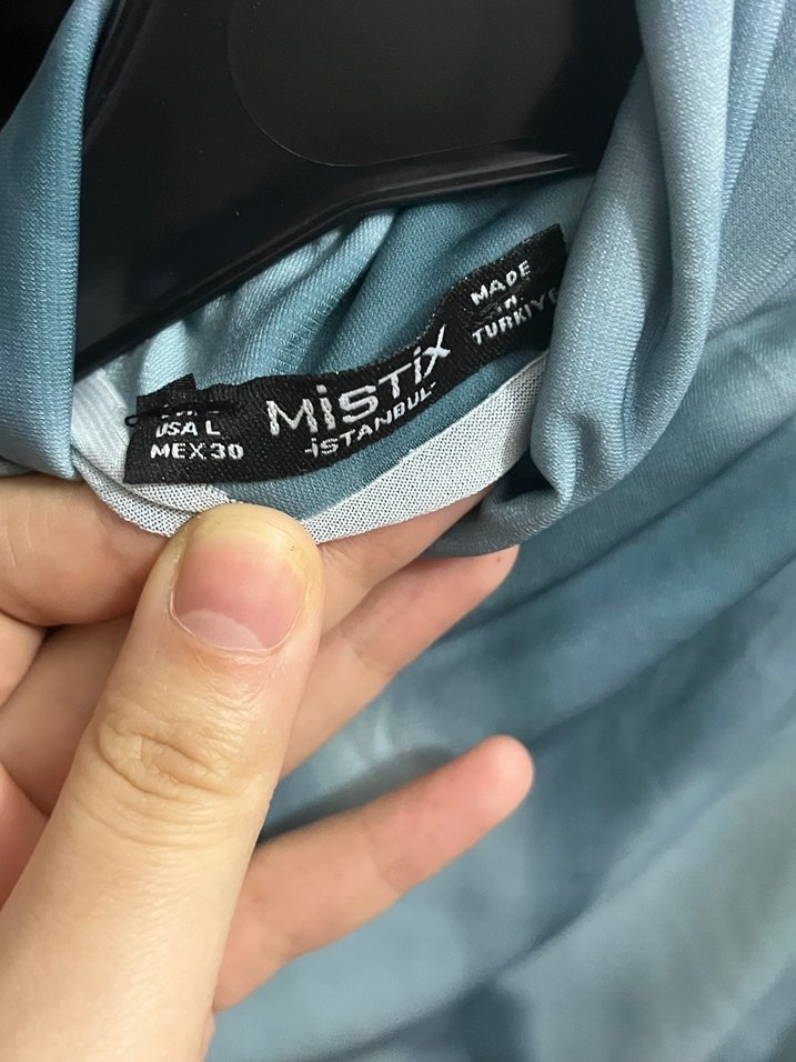 Gri Mavi Drapeli Balıkçı Yaka Kadın Bluz - Görsel 3