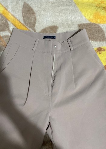 Bej Bol Kesim Midi Kumaş Pantolon - Görsel 2