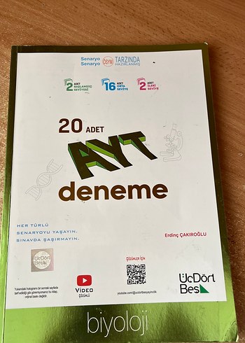 Üç Dört Beş ayt biyoloji 20'li deneme