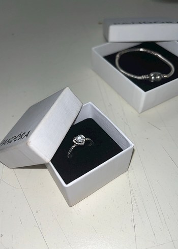 Pandora Beyaz Taşlı Minimalist Yüzük - Görsel 2