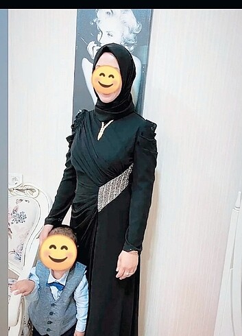 l Beden Üstü tül kaplama siyah L beden satılık abiye #tesettürabiye