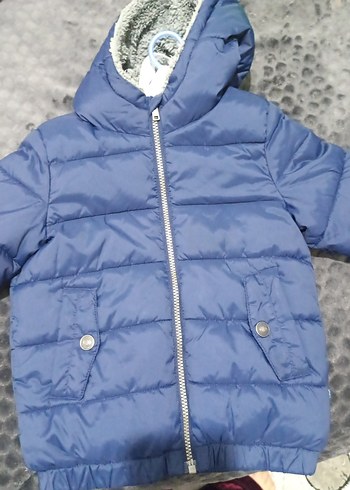 Erkek Çocuk Mavi Kürk Detaylı Mont - Görsel 2