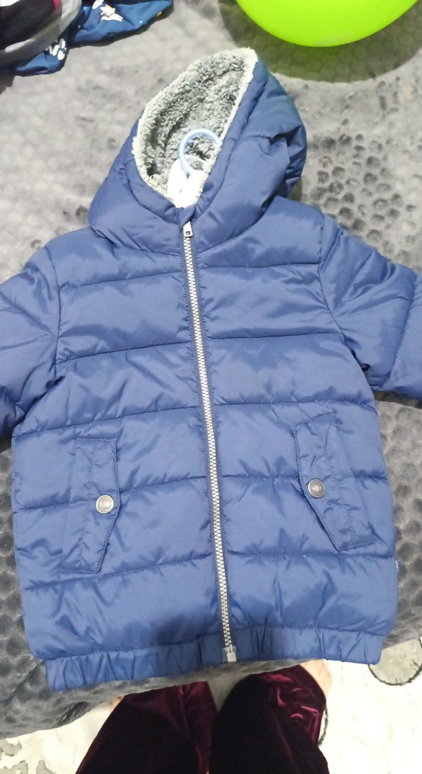 Erkek Çocuk Mavi Kürk Detaylı Mont - Görsel 2