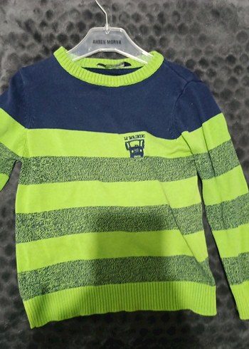 Erkek Çocuk Renkli Çizgili Triko Kazak - Görsel 2